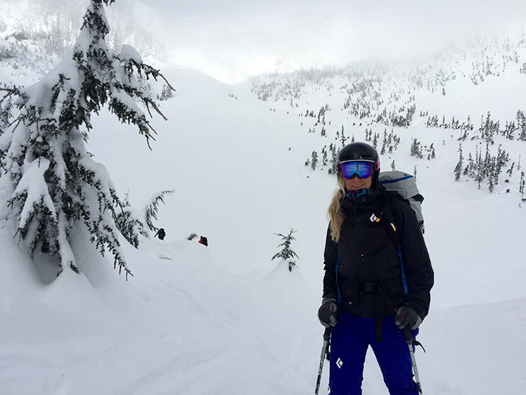 Backcountry skiing at source lake