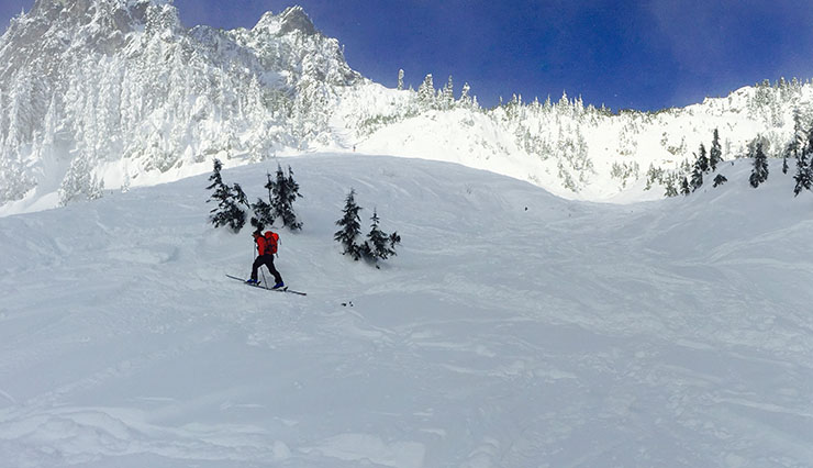 Source Lake - backcountry skiing