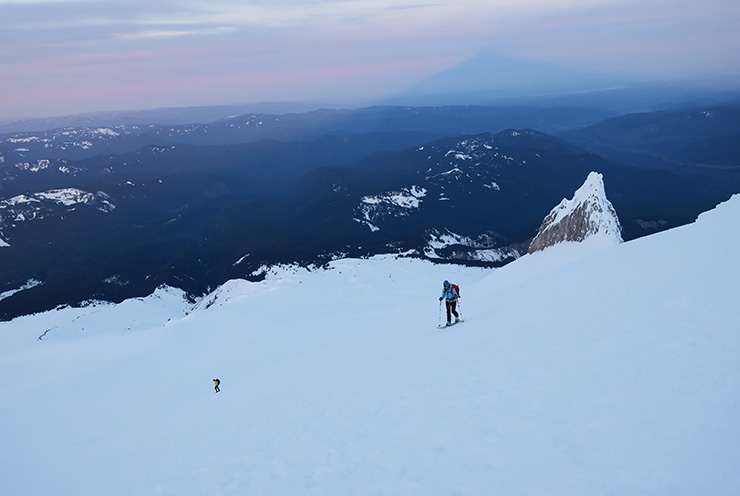 Sara skinning Mt. Hood