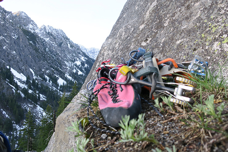 Trad gear climbing Outer Space